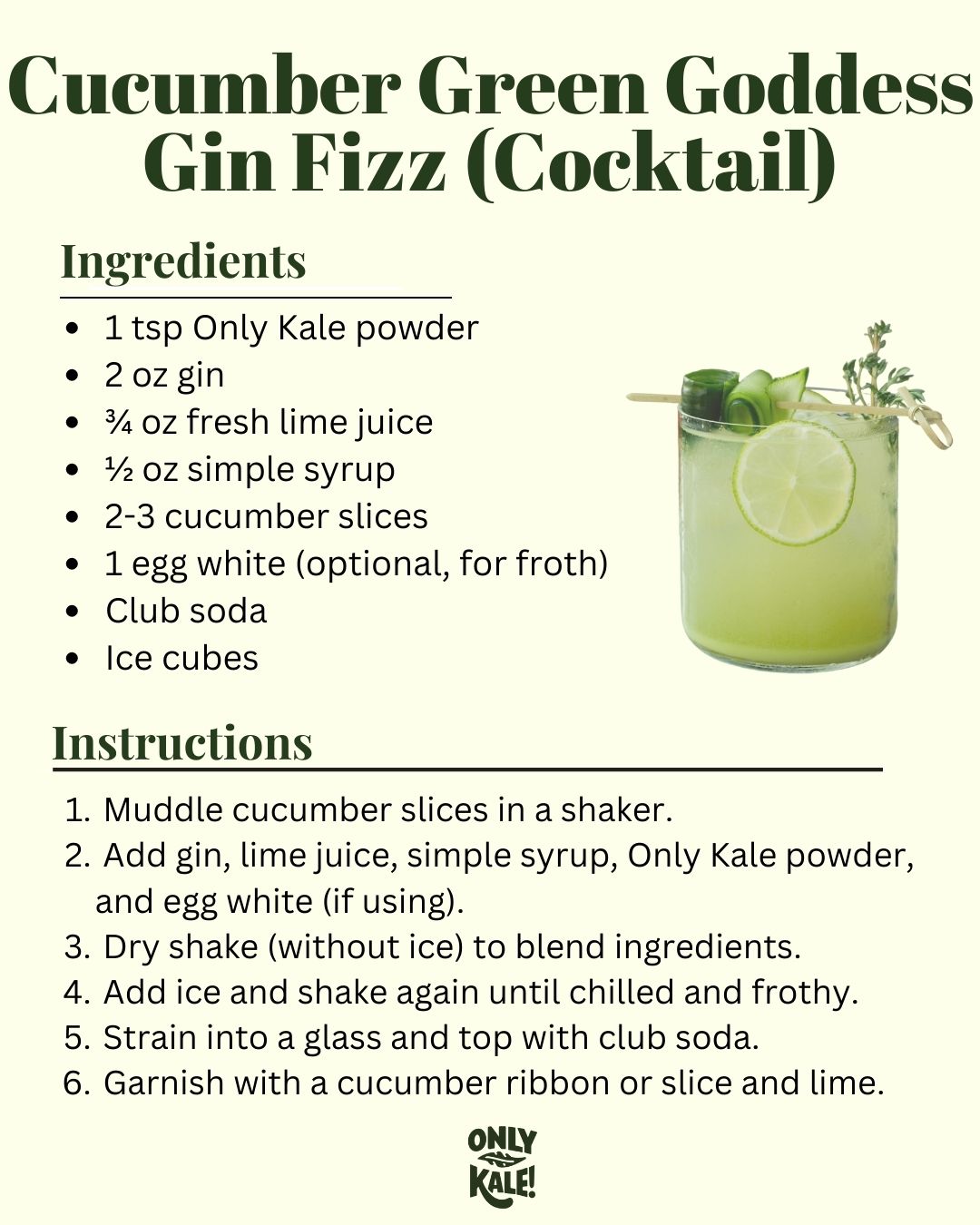 Cucumber Green Goddess Gin Fizz