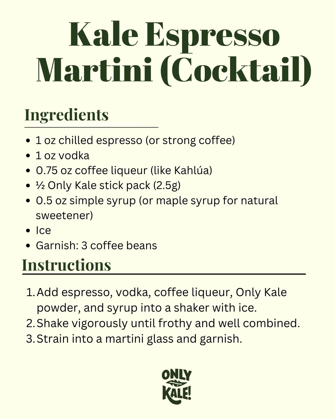 Kale Espresso Martini