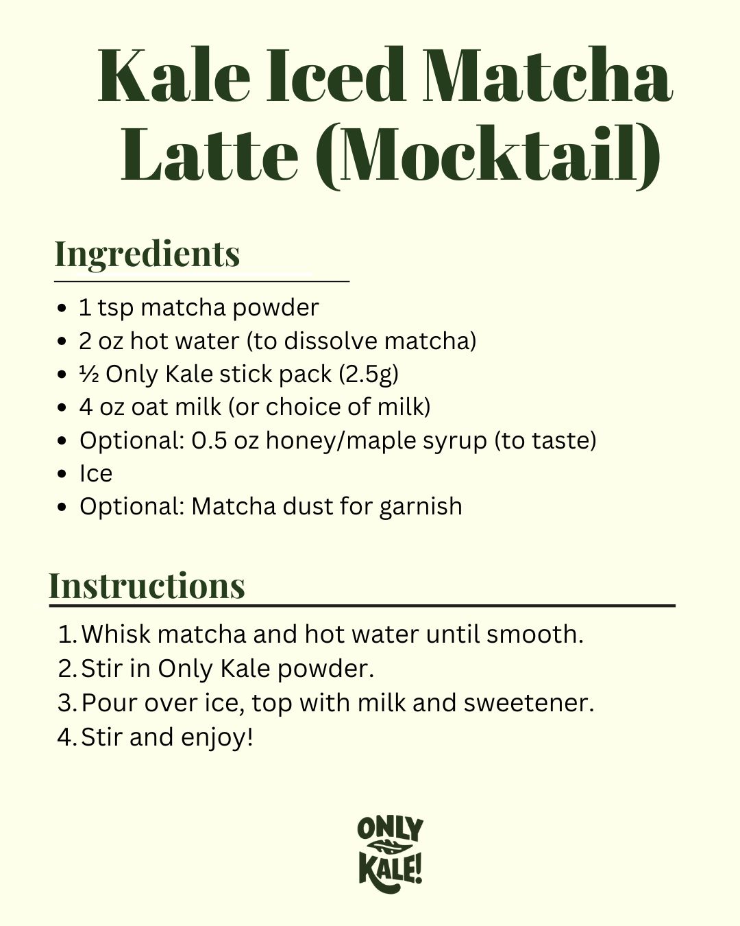 Kale Iced Matcha Latte