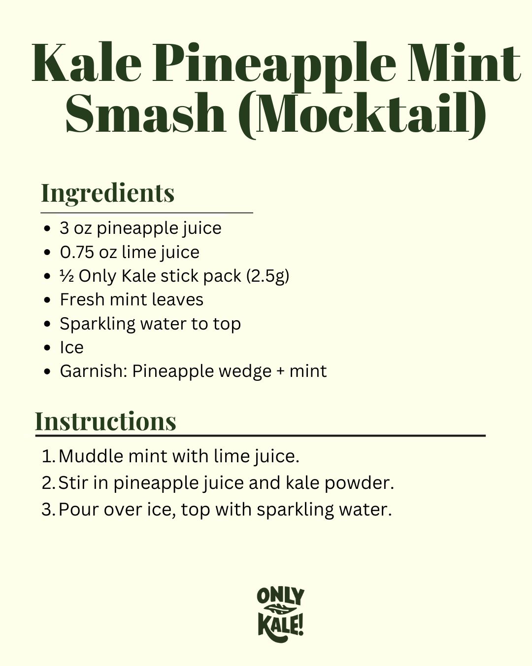 Kale Pineapple Mint Smash