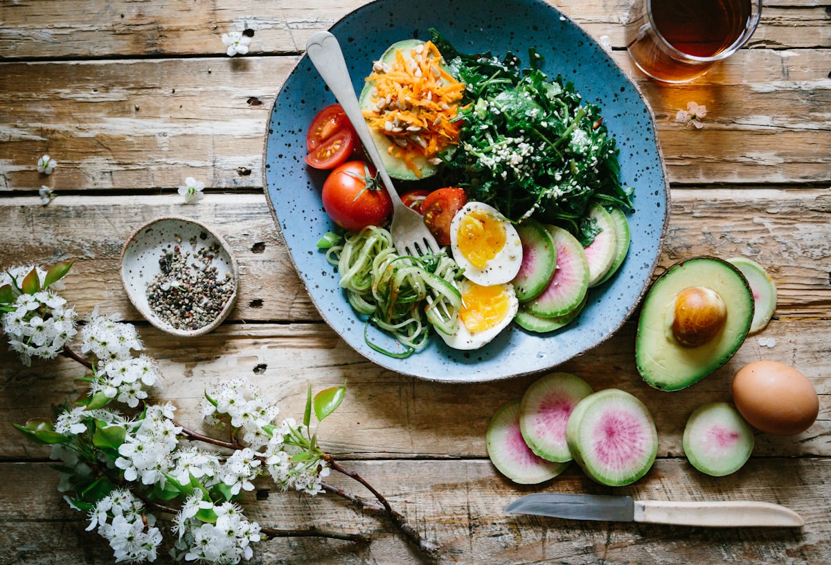 Healthy meal prep with greens